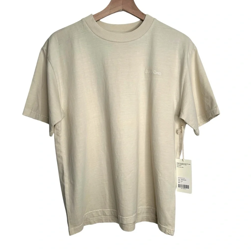 MATE The Label Organic Cotton Heavyweight T- Shirt Bone Dress Clean Size Small - Picture 3 of 8